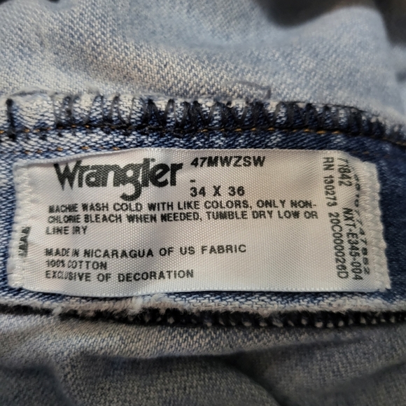 Wrangler Men's Western Light Wash Denim Jeans Size 34x36 - Picture 3 of 11